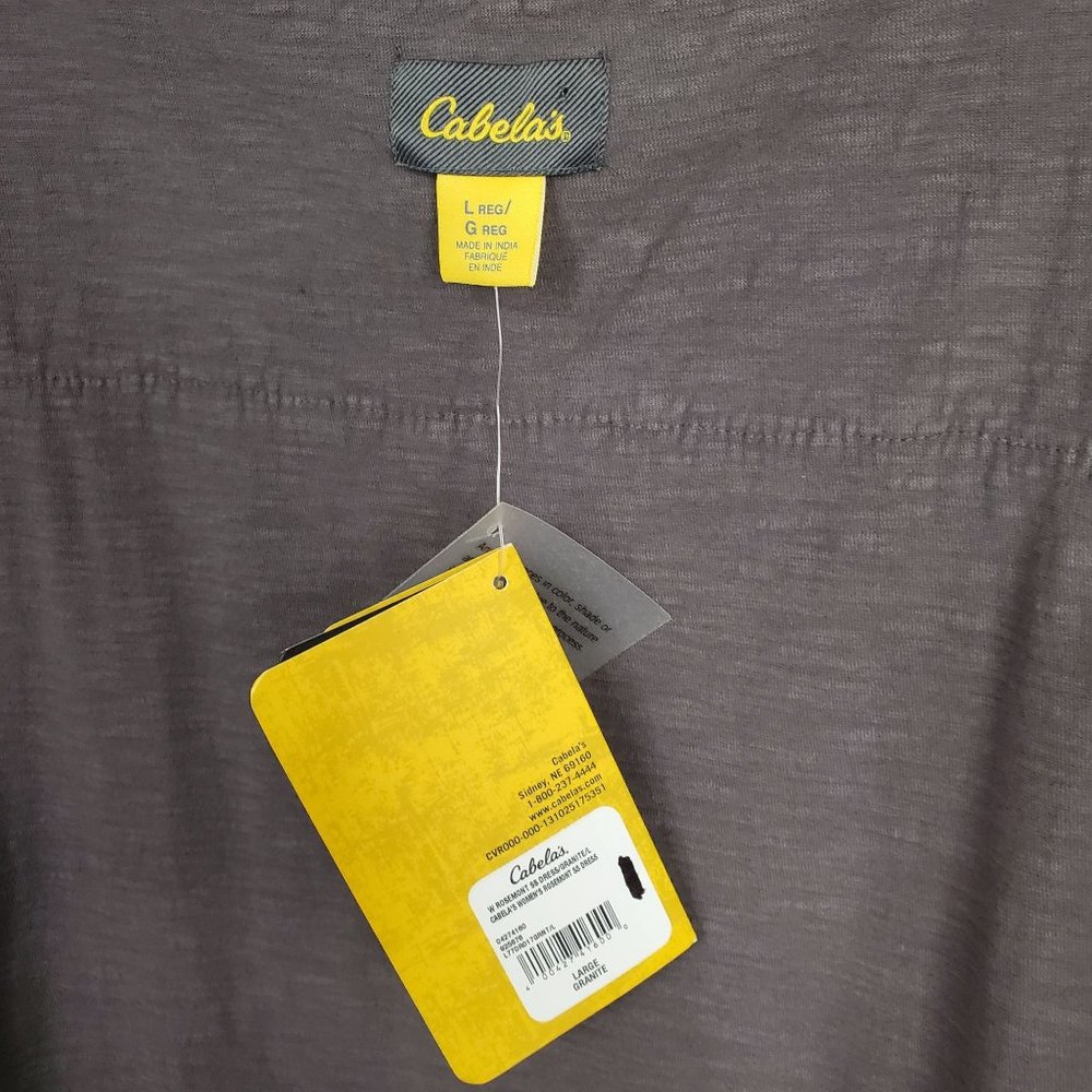Cabelas NWT Womens Size L Dress Rosemont Side Ruched Cotton Long Lace Brown Gray - Picture 7 of 15